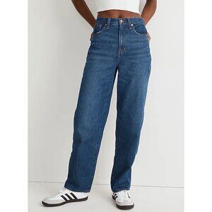 Madewell Baggy Slouchy Rigid Straight Dark Worn Indigo Blue Jeans Casual Size 23